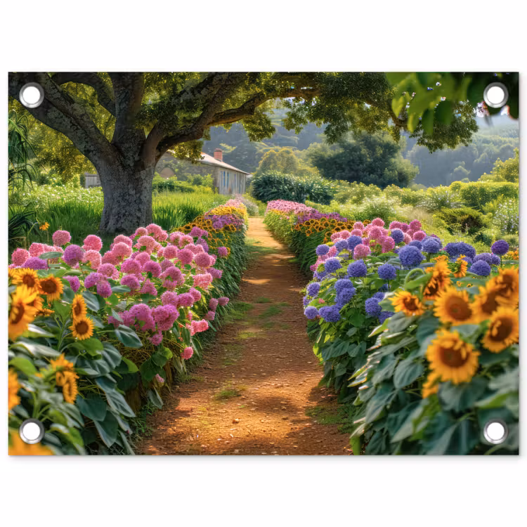 Tuinposter - Kleurrijk Tuinpad — 1