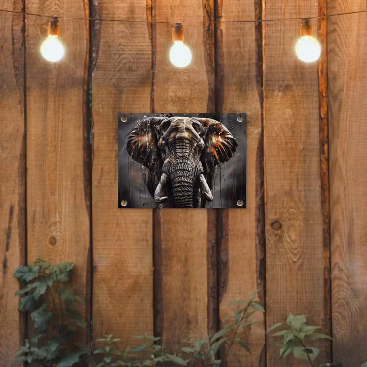 Tuinposter - Olifant - Watercolor - Wilde dieren - Luxe — 2