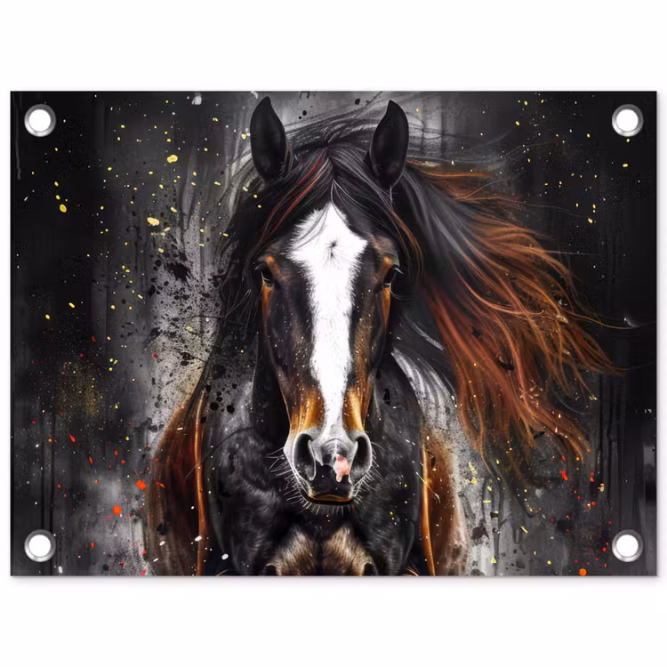 Tuinposter - Paard - Dieren - Zwart - Luxe - Modern — 1