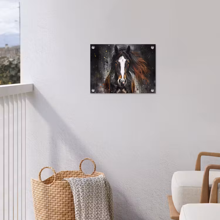 Tuinposter - Paard - Dieren - Zwart - Luxe - Modern — 3