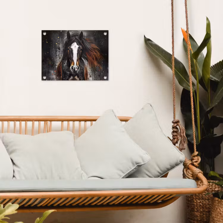Tuinposter - Paard - Dieren - Zwart - Luxe - Modern — 5