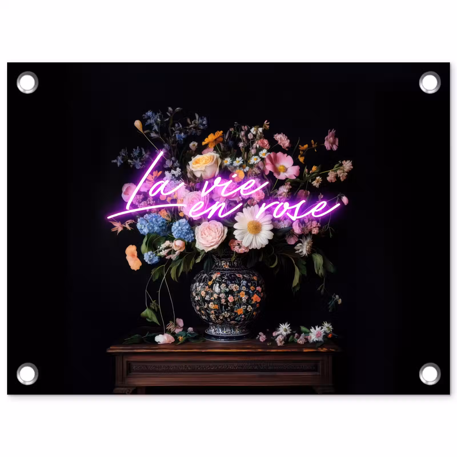 Tuinposter - Neon - Vaas - Bloemen — 1