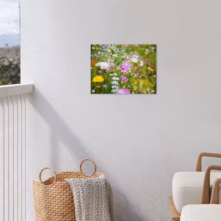 Tuinposter - Bloemen - Natuur - Groen - Gras - Paars - Wit — 3