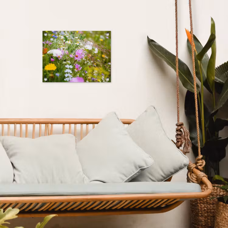 Tuinposter - Bloemen - Natuur - Groen - Gras - Paars - Wit — 5