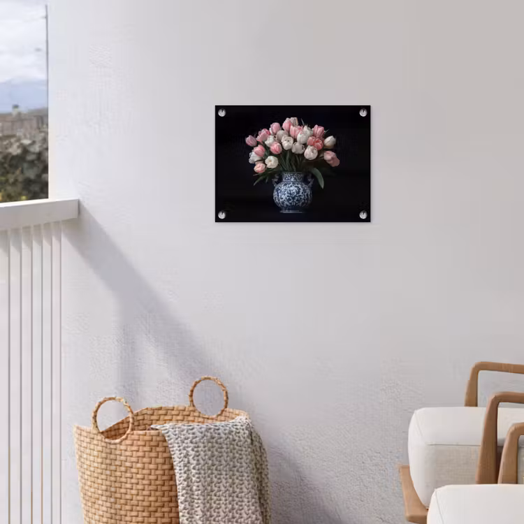 Tuinposter - Bloemen - Roze - Tulpen - Vaas — 3