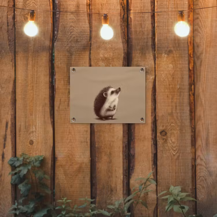 Tuinposter - Egel - Snuitje - Bruin - Stekels — 2