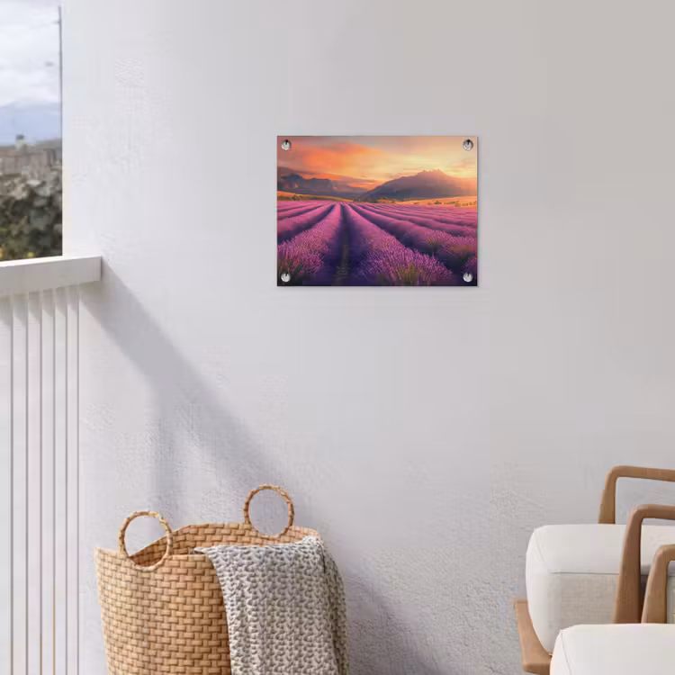 Tuinposter - Lavendelveld - Zonsondergang - Paars — 3