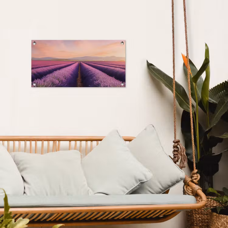 Tuinposter - Lavendelveld - Zonsondergang - Paars - Bloemen — 5