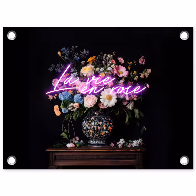 Tuinposter - Neon - Vaas - Bloemen — 1