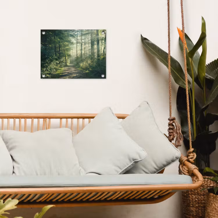 Tuinposter - Bos - Pad - Zon - Bomen - Groen - Natuur — 5