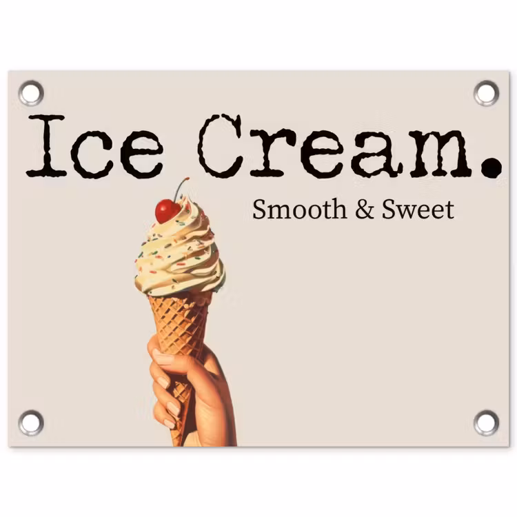 Tuinposter - Ice cream - Softijs - Kleurrijk - Kers — 1