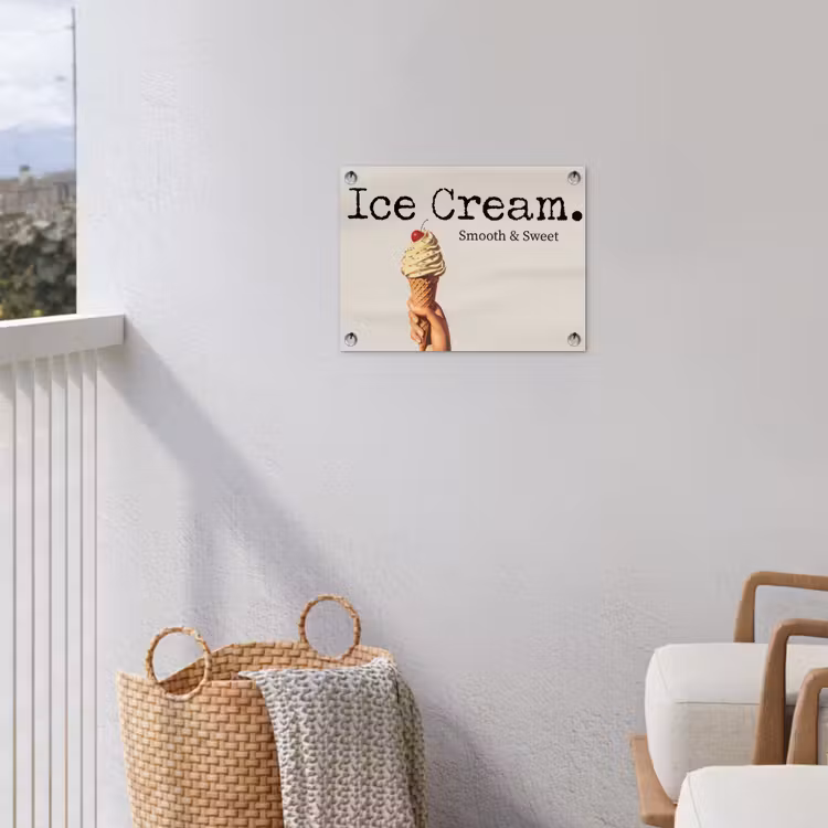 Tuinposter - Ice cream - Softijs - Kleurrijk - Kers — 3