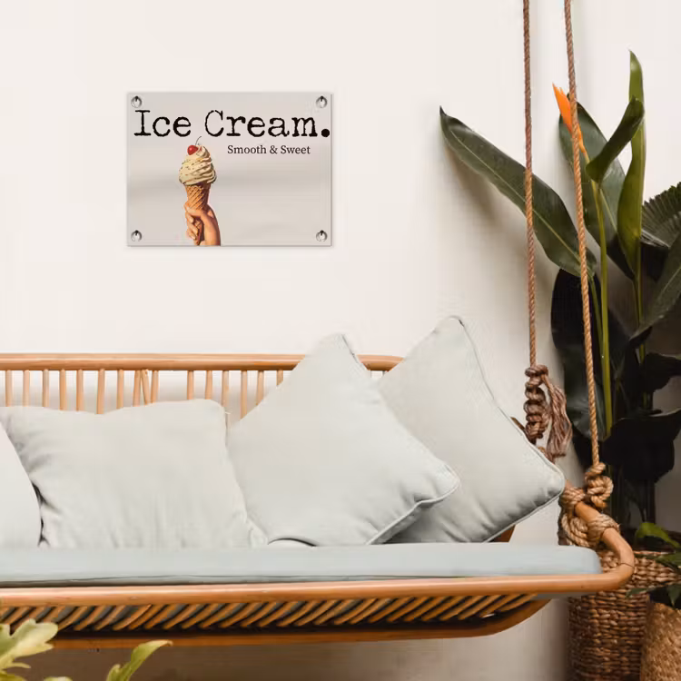 Tuinposter - Ice cream - Softijs - Kleurrijk - Kers — 5