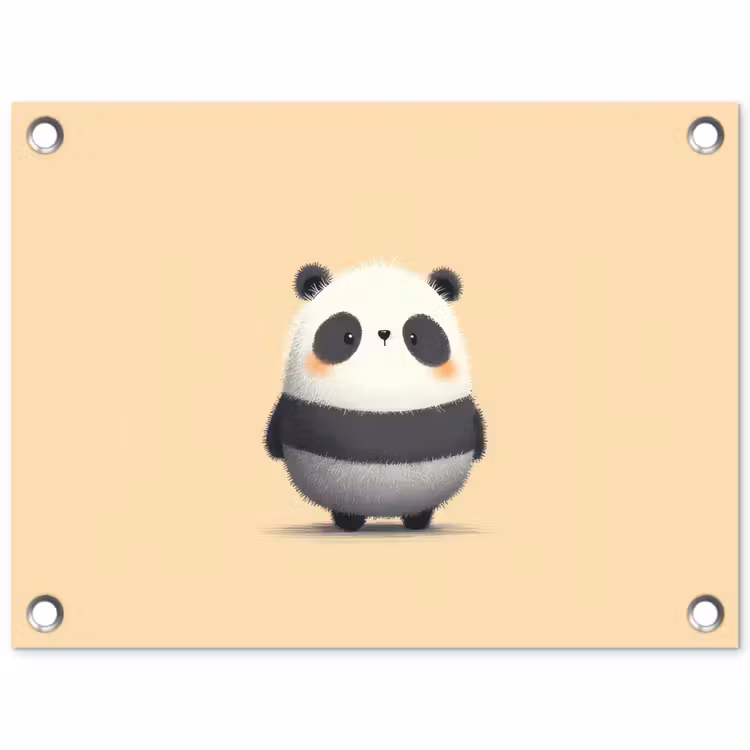 Tuinposter - Panda - Beige - Minimalistisch — 1