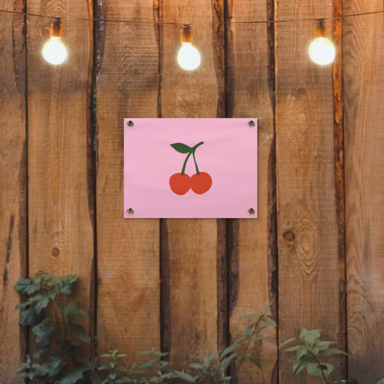 Tuinposter - Kersen - Roze - Illustratie — 2