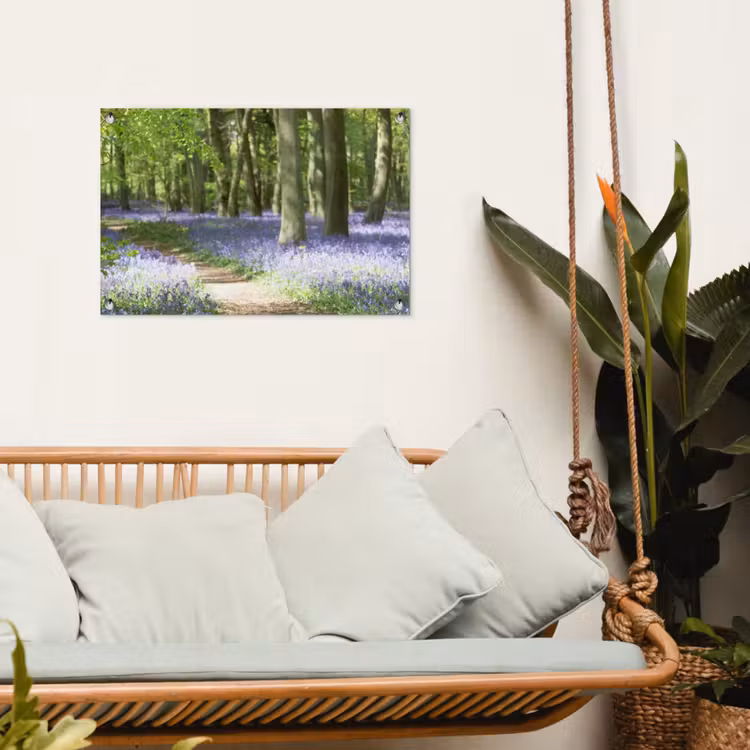 Tuinposter - Lente bos met blauwe bloemen — 5