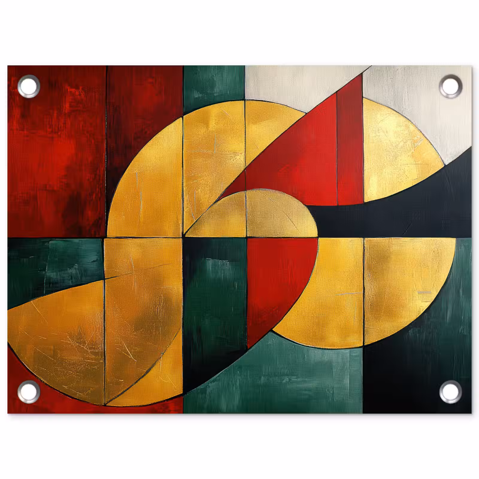 Tuinposter - Abstract - Kerst - Goud - Rood - Groen — 1