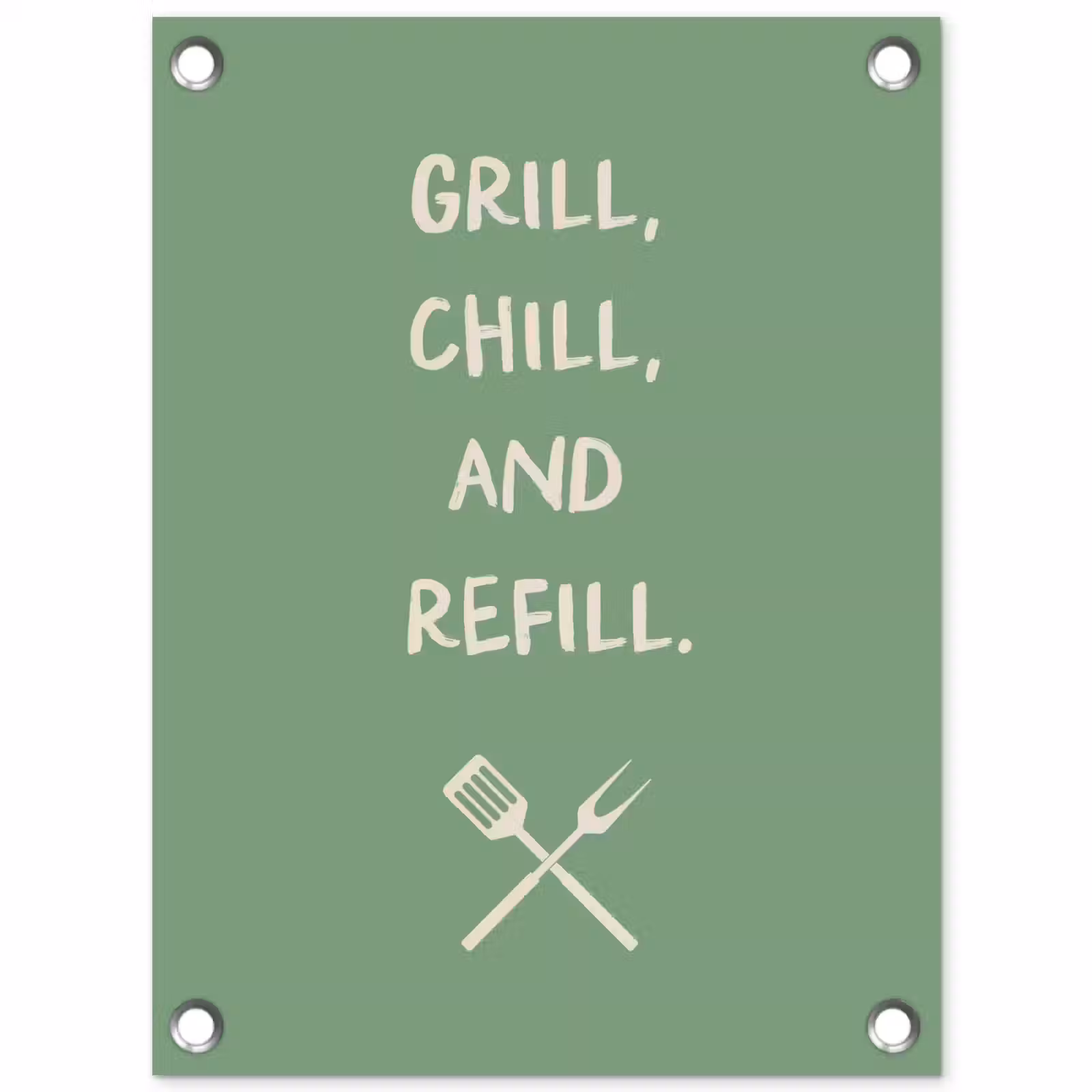 Tuinposter - Grill - Groen - Zomer - Quote — 1