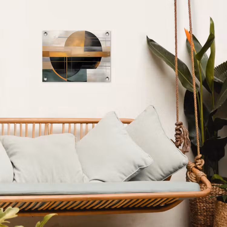 Tuinposter - Abstract - Goud - Brons - Groen - Vormen - Modern — 5