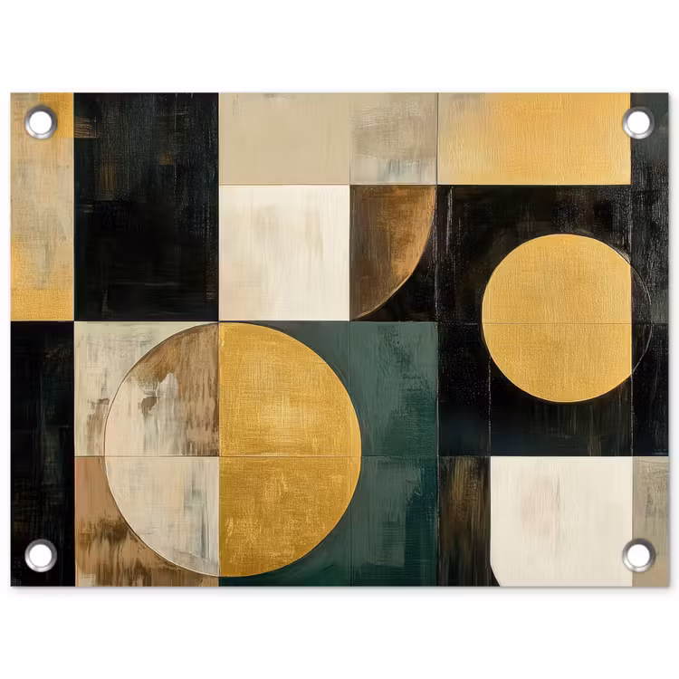 Tuinposter - Abstract - Goud - Brons - Vormen - Geometrisch — 1