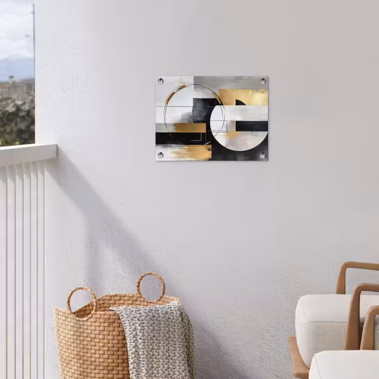 Tuinposter - Abstract - Goud - Zilver - Vormen - Aesthetic — 3