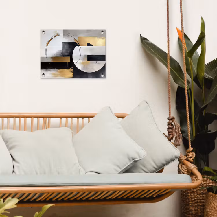 Tuinposter - Abstract - Goud - Zilver - Vormen - Aesthetic — 5