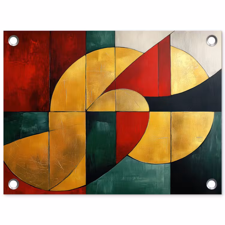 Tuinposter - Abstract - Kerst - Goud - Rood - Groen — 1