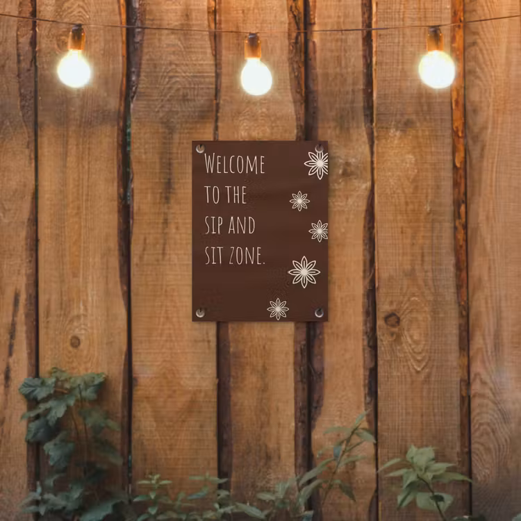 Tuinposter - Bruin - Quote - Bloemen - Zomer — 2
