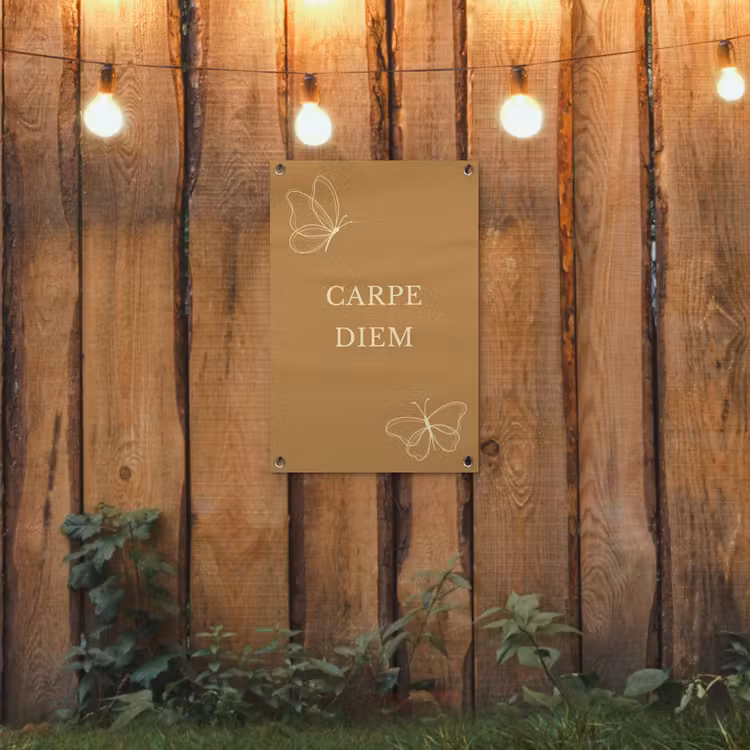 Tuinposter - Carpe Diem met Vlinder — 2