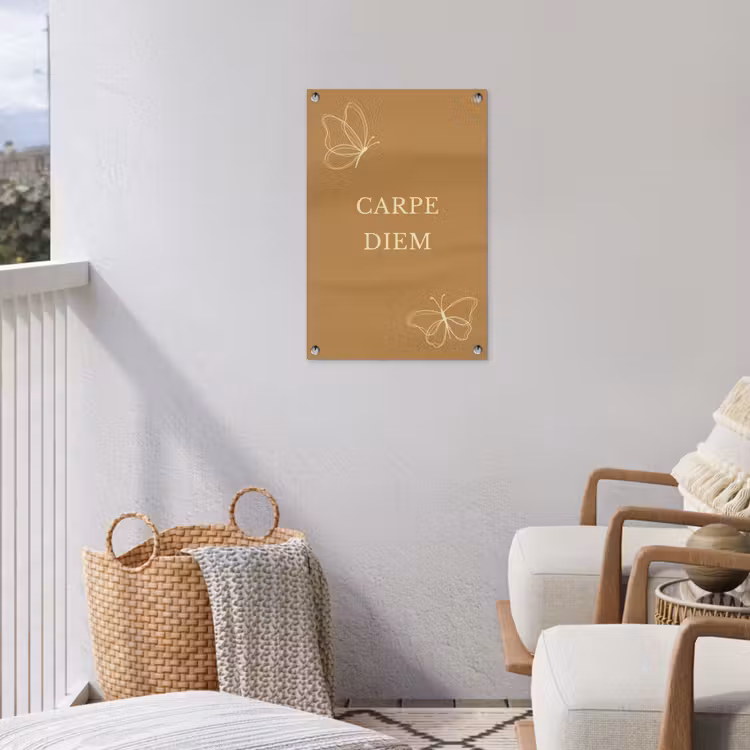Tuinposter - Carpe Diem met Vlinder — 3