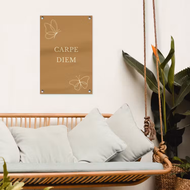 Tuinposter - Carpe Diem met Vlinder — 5