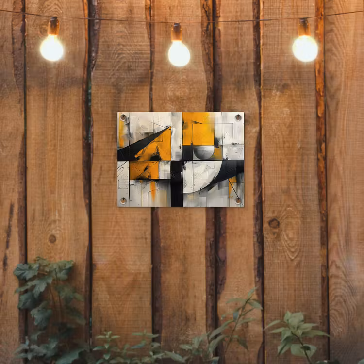 Tuinposter - Geel - Abstract - Modern - Vormen — 2