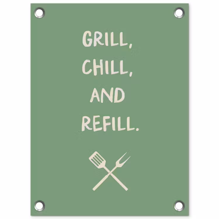 Tuinposter - Grill - Groen - Zomer - Quote — 1