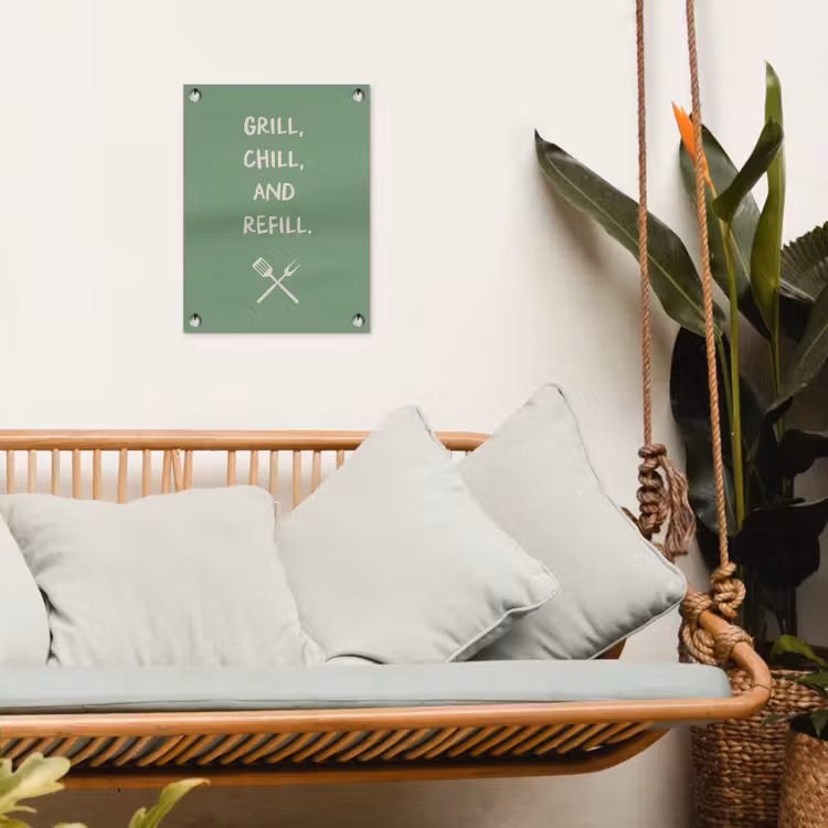 Tuinposter - Grill - Groen - Zomer - Quote — 5