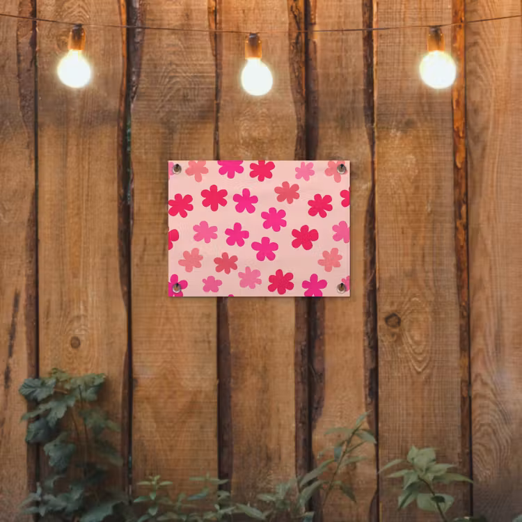 Tuinposter - Bloemen - Patroon - Roze — 2