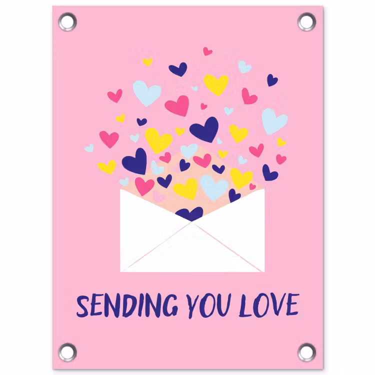 Tuinposter - Envelop - Love - Hartjes - Valentijn — 1