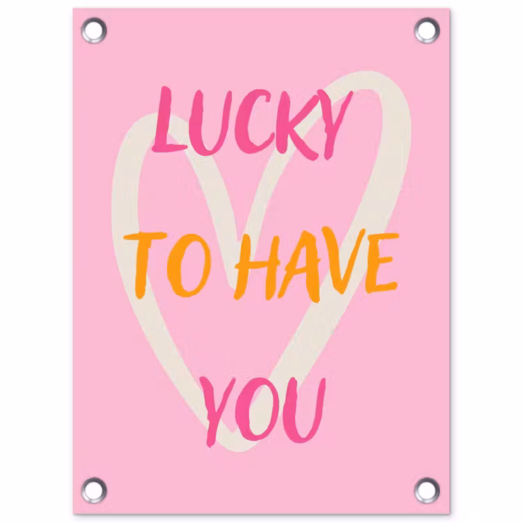 Tuinposter - Lucky - Love - Valentijn - Roze — 1