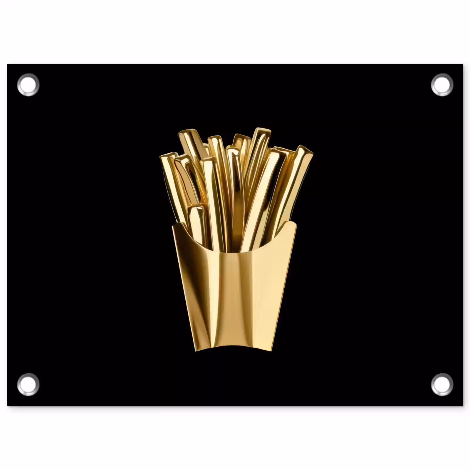 Tuinposter - Friet - Goud - Chrome - Eten — 1