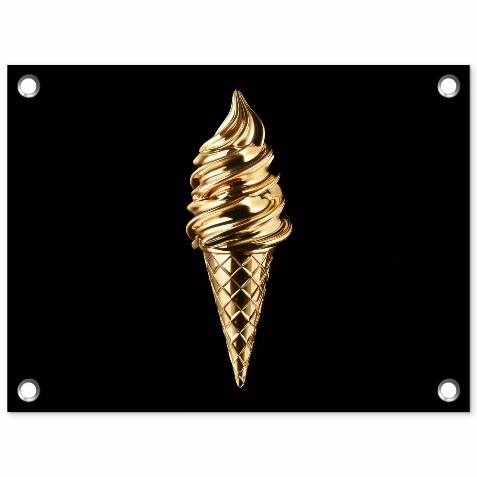 Tuinposter - Ijs - Goud - Zwart - Eten — 1