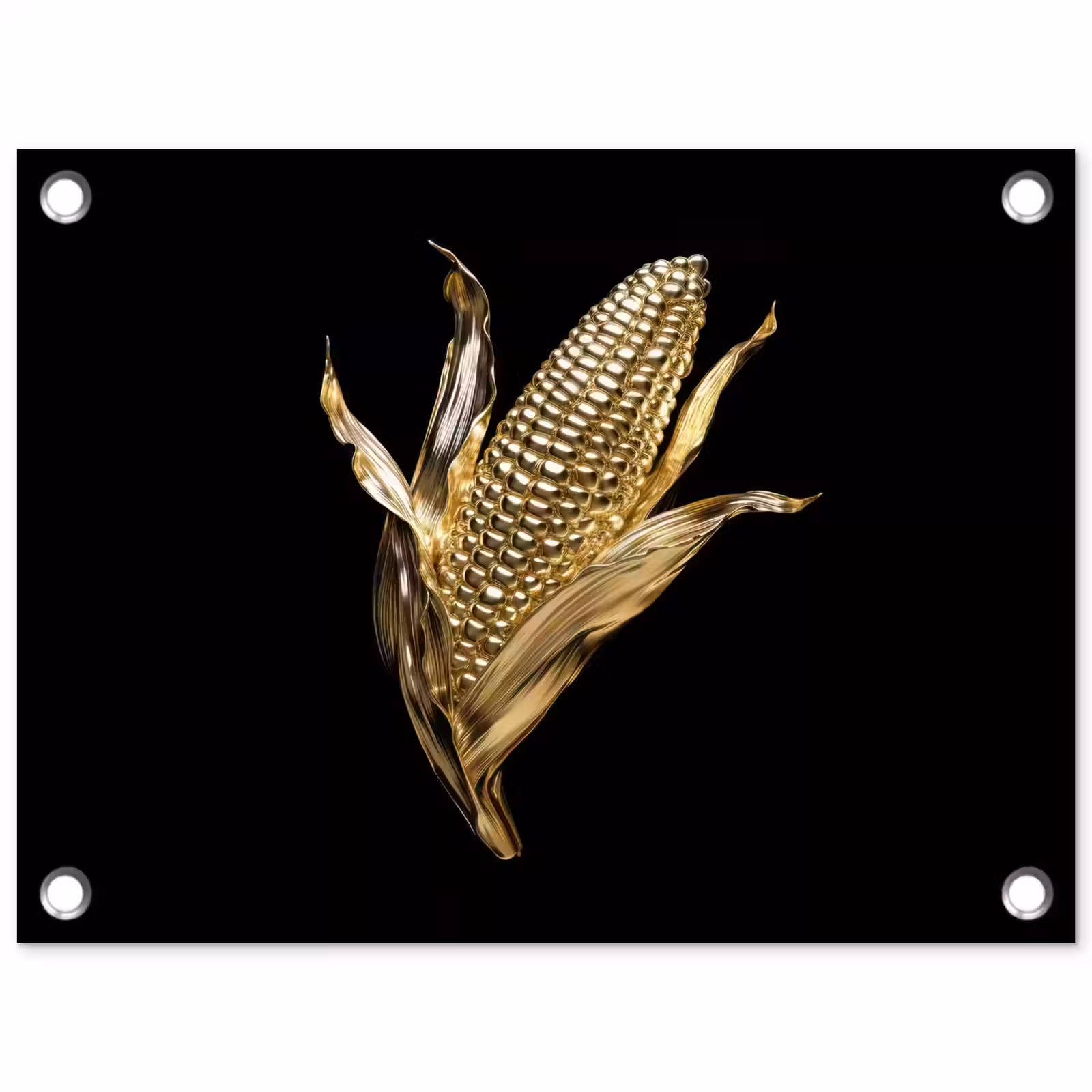 Tuinposter - Mais - Eten - Goud - Zwart — 1