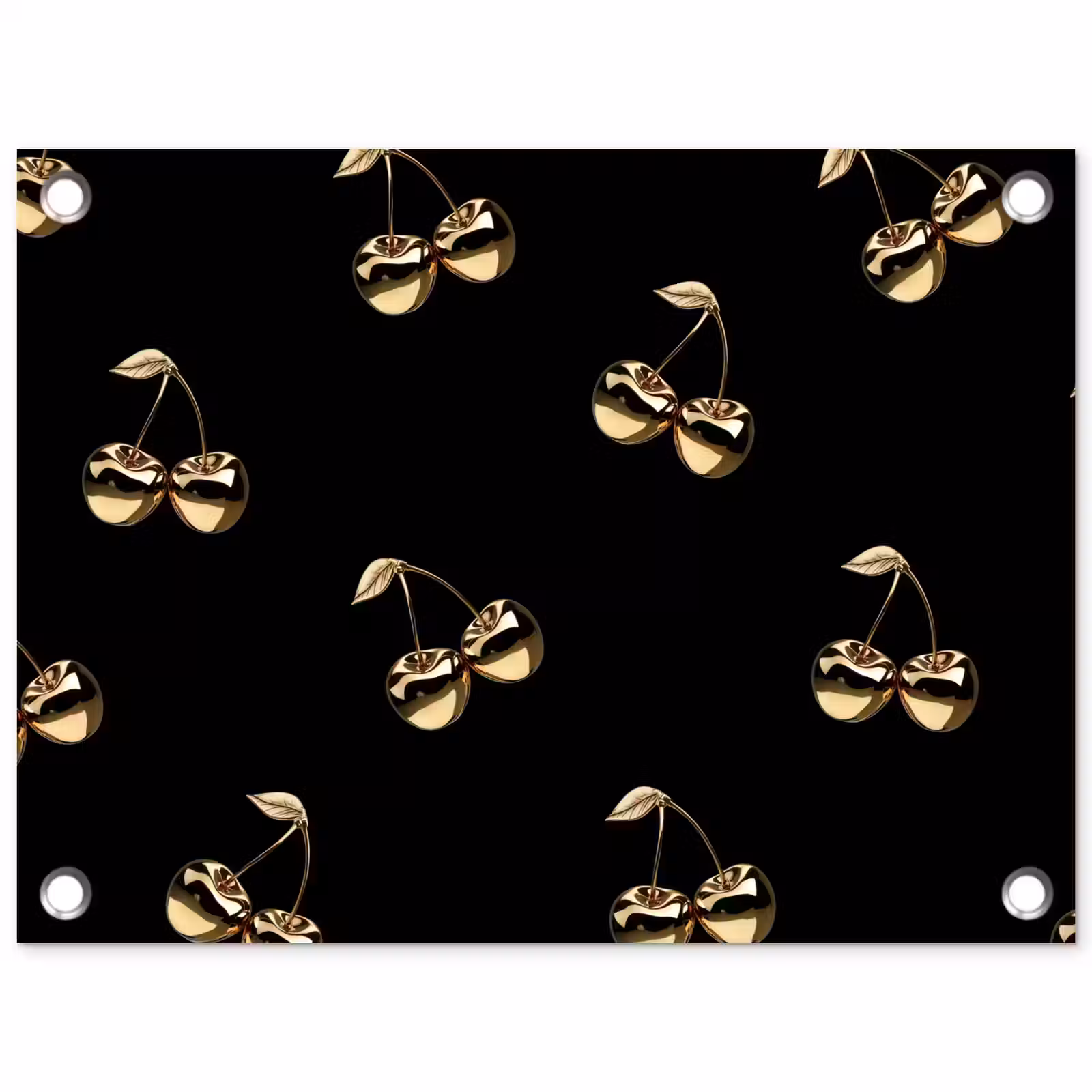 Tuinposter - Patroon - Kersen - Goud - Chrome — 1