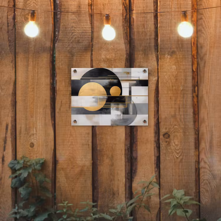 Tuinposter - Abstract - Goud - Zilver - Vormen - Aesthetic - Modern — 2