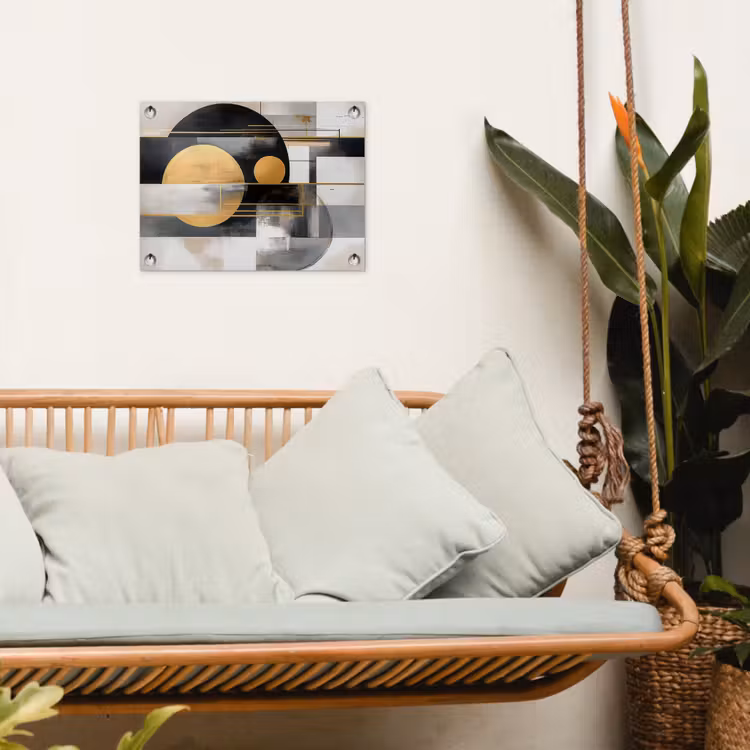 Tuinposter - Abstract - Goud - Zilver - Vormen - Aesthetic - Modern — 5