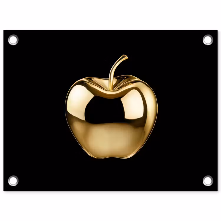 Tuinposter - Appel - Goud - Chrome - Zwart — 1
