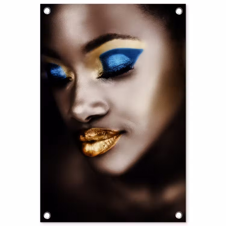 Tuinposter - Black and Gold - Vrouw - Make up — 1