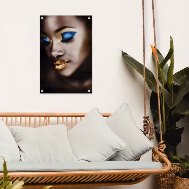 Tuinposter - Black and Gold - Vrouw - Make up — 5