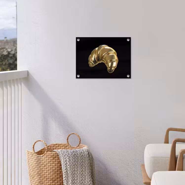 Tuinposter - Croissant - Brood - Goud - Zwart — 3