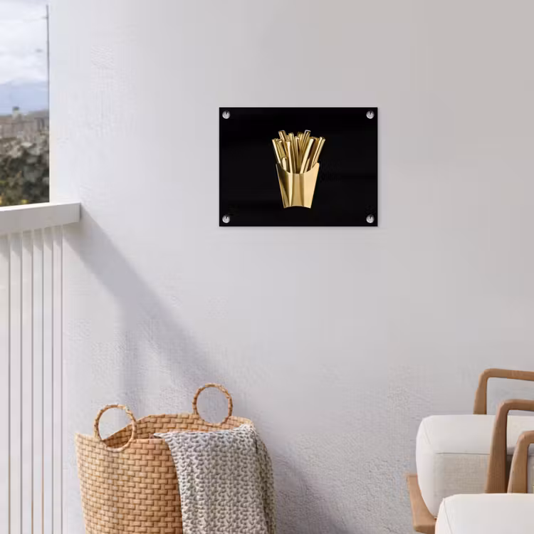 Tuinposter - Friet - Goud - Chrome - Eten — 3