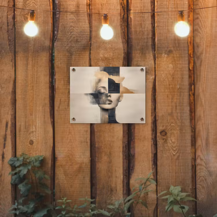 Tuinposter - Goud - Vrouw - Rechthoeken — 2