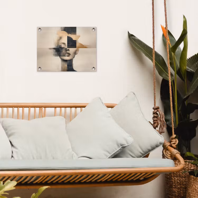 Tuinposter - Goud - Vrouw - Rechthoeken — 5